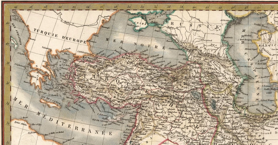 Map "Carte de la Turquie d'Asie de la Perse, Afghanistan, Arabie" Lapie, 1831 - Image 3 of 4