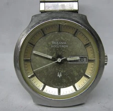 VINTAGE BULOVA ACCUTRON 2313 CAL. TUNING FORK WRISTWATCH MARBLE DIAL