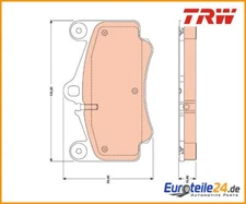 Brake pad set, disc brake TRW GDB1778 for Porsche 911