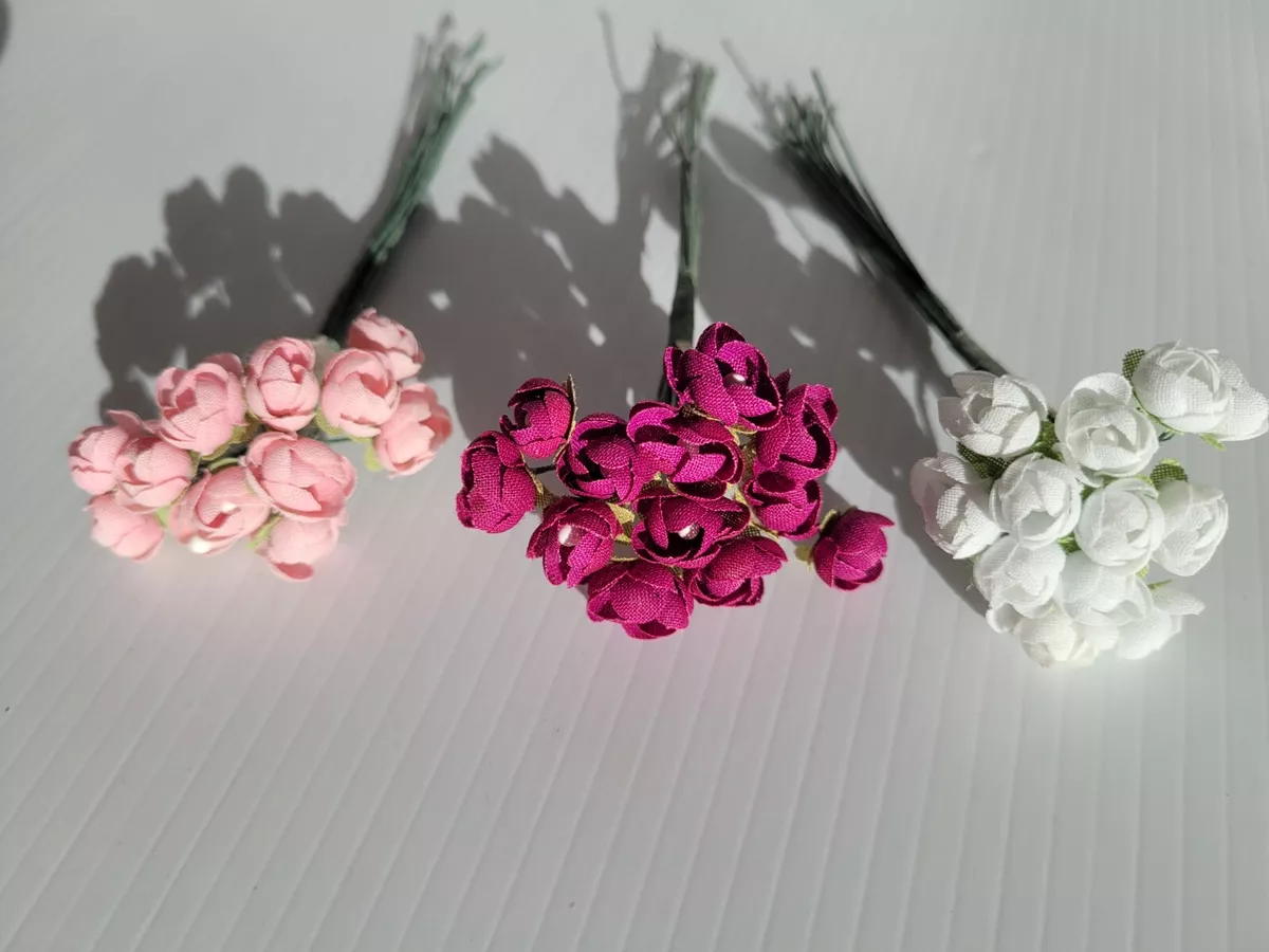 Mini artificial flowers cabbage rose bunch 1/4 12 flowers per bundle  wedding