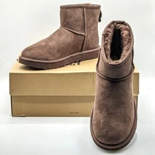 UGG Classic Mini II Women's Suede & Sheep Shearling Ankle Boots (Burnt Cedar) 6