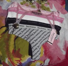 5 NEW JUICY COUTURE JC8239 5PKEI MF LOGO WAIST NO PANTY LINES THONG PANTIES M
