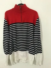 Nautica Men's Striped  Long Sleeve Pullover/Sweater With Side Pocket. Size XL