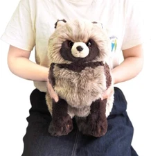 Sun Lemon Knee Raccoon Dog Plush Toy Doll M Size 46 cm Gray Color Japan