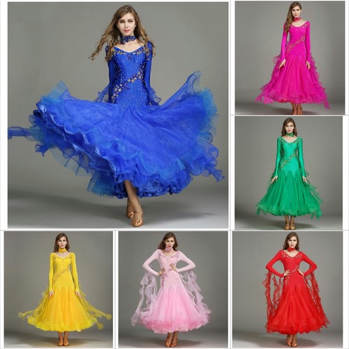 ABITO DA BALLO LISCIO STANDARD CON STRASS. BALLROOM DRESS. VALZER. FOXTROT.  | eBay