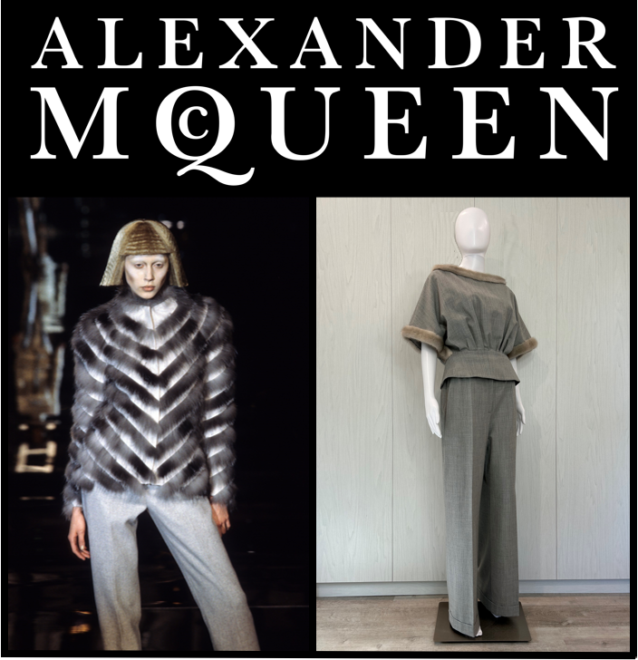 Givenchy by Alexander McQueen A/W 1999 'Tron' Mink-Trim Pant Suit