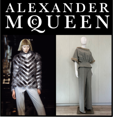 Givenchy by Alexander McQueen A/W 1999 'Tron' Mink-Trim Pant Suit
