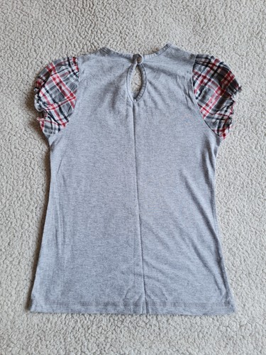 Tammy Girl Grey T Shirt Girl With Check Sleeves H140-146cm Excellent Condition - Picture 2 of 15