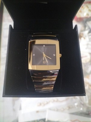 WOLFRAM HERREN GRAUES ZIFFERBLATT QUARZ DRESS WATCH GOLD/SILBER EDELSTAHL. 