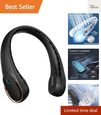 Elegant 3-Speed Neck Fan with 4000mAh Battery   Perfect for Outdoor Comfort