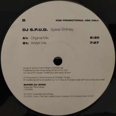 DJ S.P.U.D. - Spear Britney (12'', Promo) (Very Good Plus (VG+)) - 3590112084
