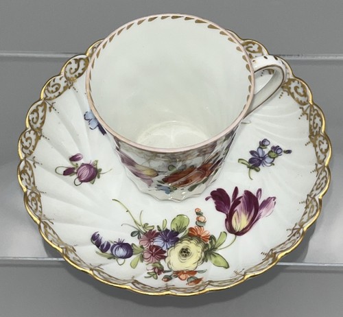 Antike Dresdner doppelt gemarkt Donath & Hohme Kaffeedose und Untertasse 19. Jh. - Bild 6 von 22