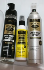 Set of Ebin New York Wonder Lace Bond Lace Melt Mousse,Spray 8.5oz Remover NEW