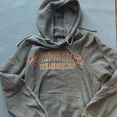 Vintage Style Florida State Seminoles Gray Hoodie Fleece XS Cotton Blend -FSU - image 1 of 4