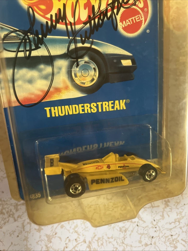 Johnny Rutherford Autografiado Pennzoil Indy 500 Thunderstreak Hot Wheels Foto 3 de 4