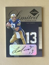 2005 DONRUSS PLAYOFF LIMITED THREADS DAN MARINO SIGNATURE & WORN JERSEY #08/13