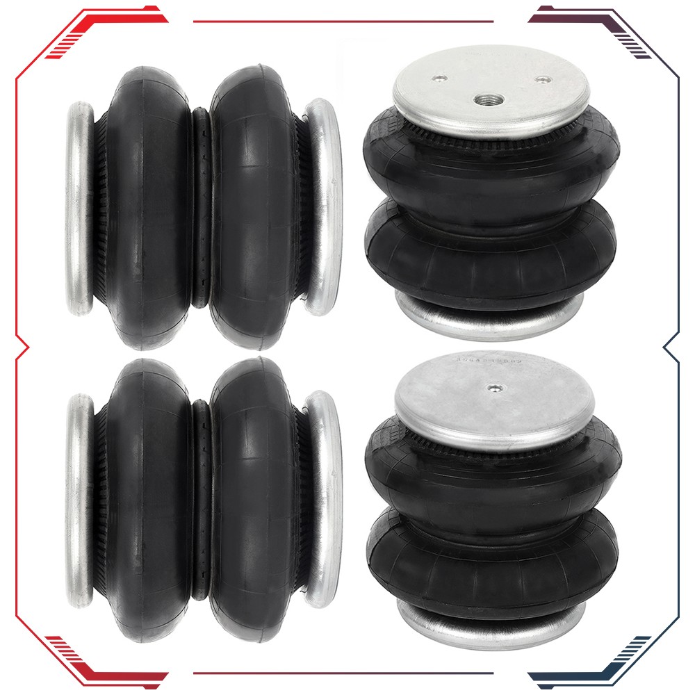 4PCS Air Suspension Spring Air Bags Heavy Duty 2600 LBS For 3/8" 1/2" NPT Port