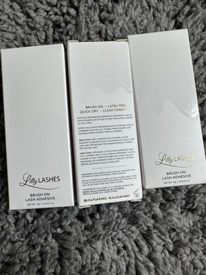 Lilly Lashes Brush-On Lash Adhesive Set of 3 | Clear Glue | Authentic New