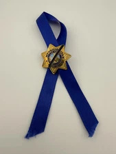 LVMPD Las Vegas Metropolitan Police Department Mourning Badge Pin on Blue Ribbon