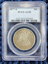 1877-S Liberty Seated Half Dollar 50C -90% Silver - San Francisco - PCGS AU55