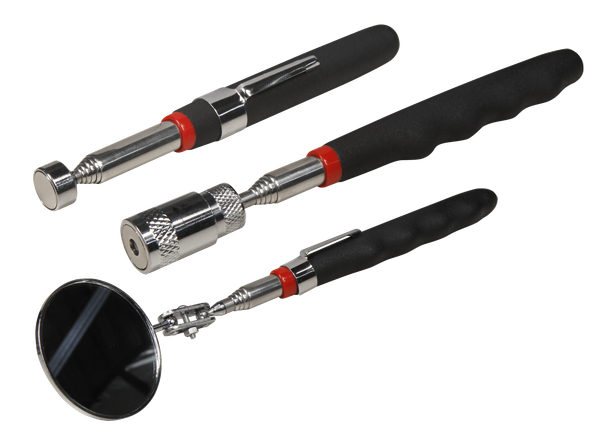 Teleskop Werkzeug Set 3-Teilig Magnetheber Led & Spiegel Pick Up Tool Magnet-image