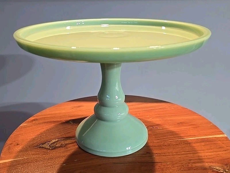Jadeite Cake Stand Plate Jadeite Green Glass - Mosser USA