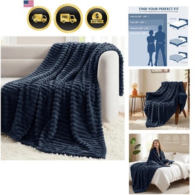 Navy Blue Throw Blanket for Couch Bed Soft Cozy Lightweight Microfiber 50x60