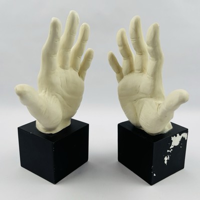 Vintage TMS 2006 Vitruvian Collection Hand Sculptures Bookends Anatomical Pair