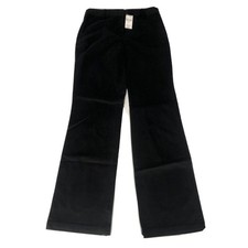 NWT Lands End Womens 2 Trouser Leg Black Mid Rise Pants Chino Fit2 Uniform 2056