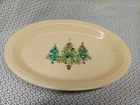 Yellow/Ivory Fiesta Trio Trees Oval Platter Christmas Fiestaware 13.5 "  Platter