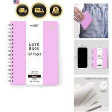 Pocket Journal Notebook, 160 Lined Pages, A6 Mini Small Size 4.5" × 5.7", for...