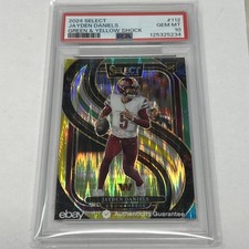 2024 Select Jayden Daniels #112 Premier Level Green & Yellow Shock Rookie PSA 10