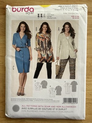 Burda Style Pattern 6945 Women s Fitted Jacket/coat & Dress Size 18-30 Uncut FF