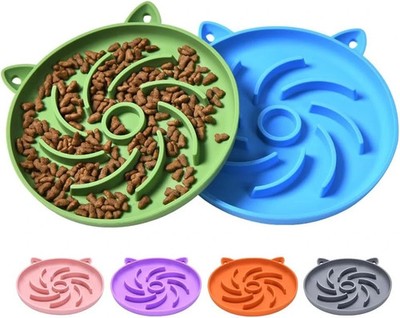 2Pcs Silicone Slow Feeder Cat Bowl,Puzzle Feeder,Interactive Toys,Slow Feeding c