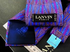 LANVIN Luxury Necktie Tie Ties Mens Unisex ALL SILK 100 Multicolor Gorgeous 95