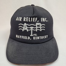 Crown 1980s Air Relief Trucker Hat Foam Mesh Snapback Made in USA Workwear Cap