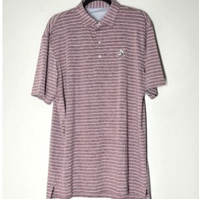 Johnnie-O Mens Golf Performance Maroon Stripe Polo Size Large Casual Preppy