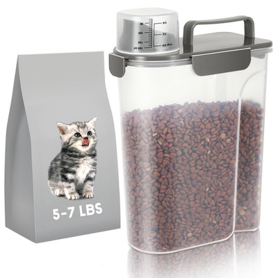 Leawalk 5-7Lbs Cat Dog Pet Food Storage Container Large Nozzle Design/4 Safety