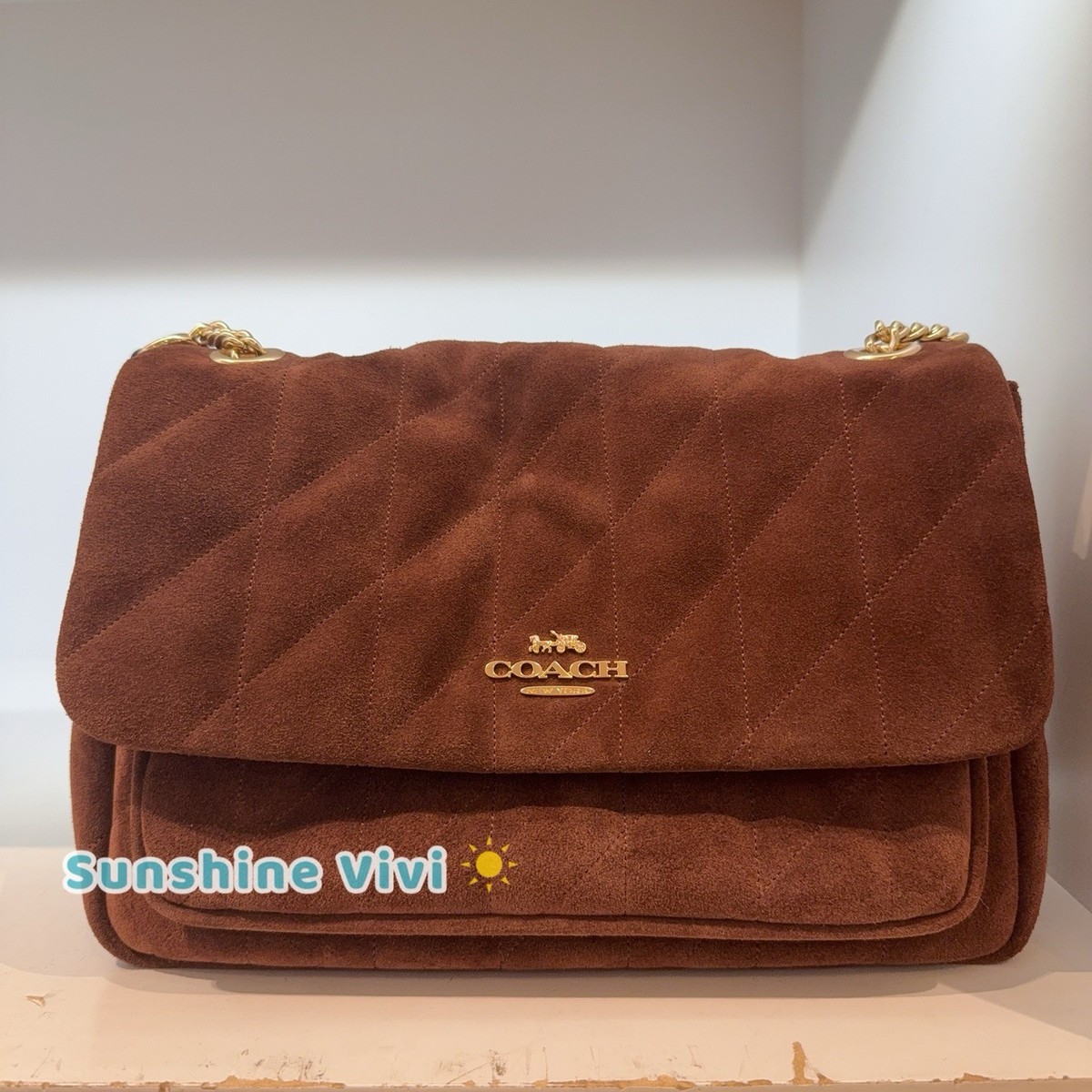 NWT Coach Elodie Crossbody Bag Quilting CCZ63 Gold/Vintage Brown