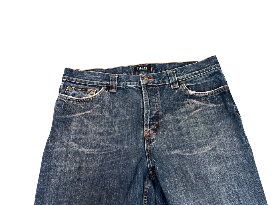 Dolce & Gabbana Metal Leather Logo sz 34X29 Men’s denim blue jeans - Image 4 of 4