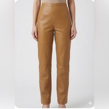 VTG Terry Lewis Classic Luxuries 100 Leather Brown Trouser Size 12