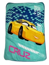 Disney Cars Cruz Yellow Car Green Rusteze Racing Team 95 Kids Blanket Throw
