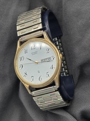 Vintage Citizen CQ Watch Mens Gold Tone Day Date 6100-S20269 | eBay