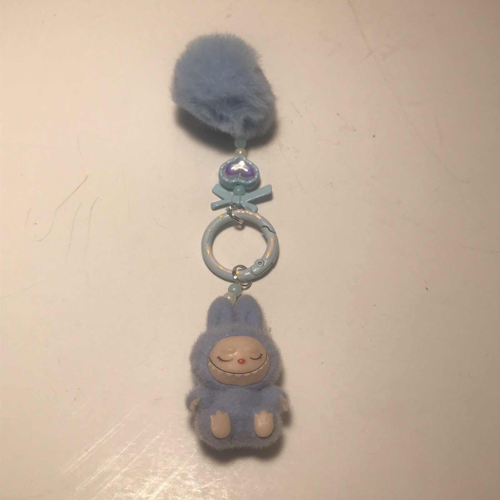 Pastel Blue Fuzzy Bunny Ears Charm