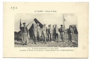 MOROCCO - TADLA COLUMN - COLONEL MANGIN AND HIS STAFF