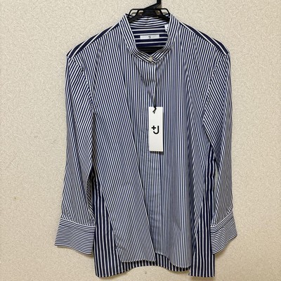 Uniqlo Jil Sander Supima Cotton Striped Shirt M 66 Blue New Tags JAPAN