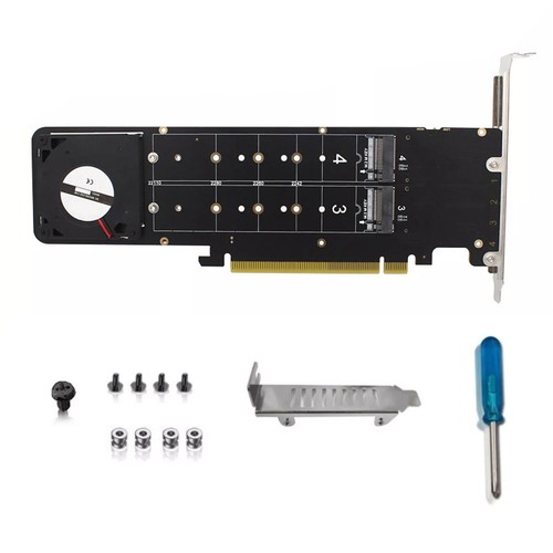 New Supports 4 Nvme M.2 SSD Expansion Split Card PCIE 4.0 x16 4 x 32Gbps - Picture 6 of 11