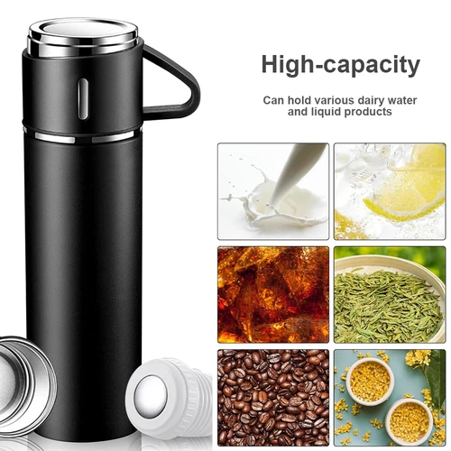 Isolierflasche Edelstahl 500ML Thermoskanne Kalt & Warm+ - Bild 9 von 16