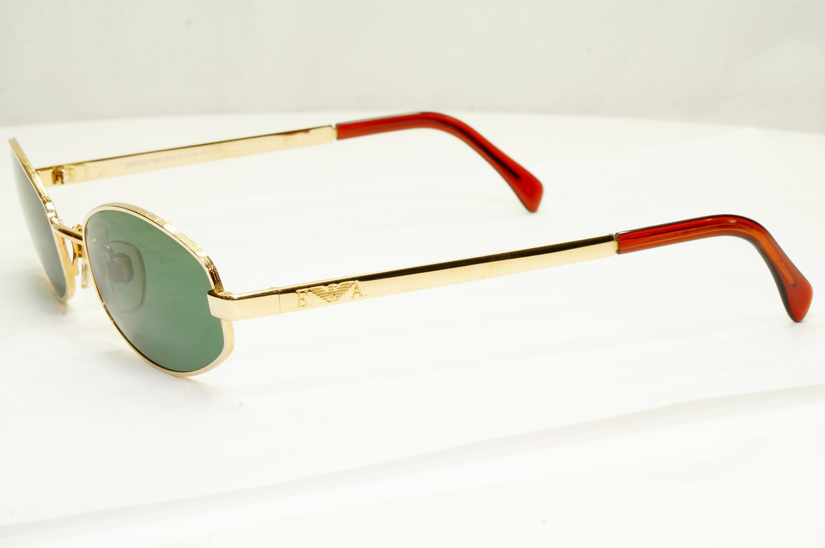 小物 EMPORIO ARMANI stole archive Emporio Armani 1997 Vintage Sunglasses Gold Green Retro