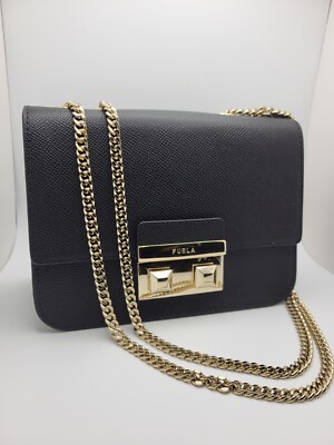 FURLA Bella Mini Crossbody in Black $348 NWT